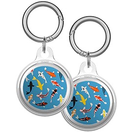 XtremePads Case, Compatible with Apple Airtags Finder - Protective Soft TPU Keychain Cover, for Pets, Bags, Keys (Koi Fish Carp Fishes)