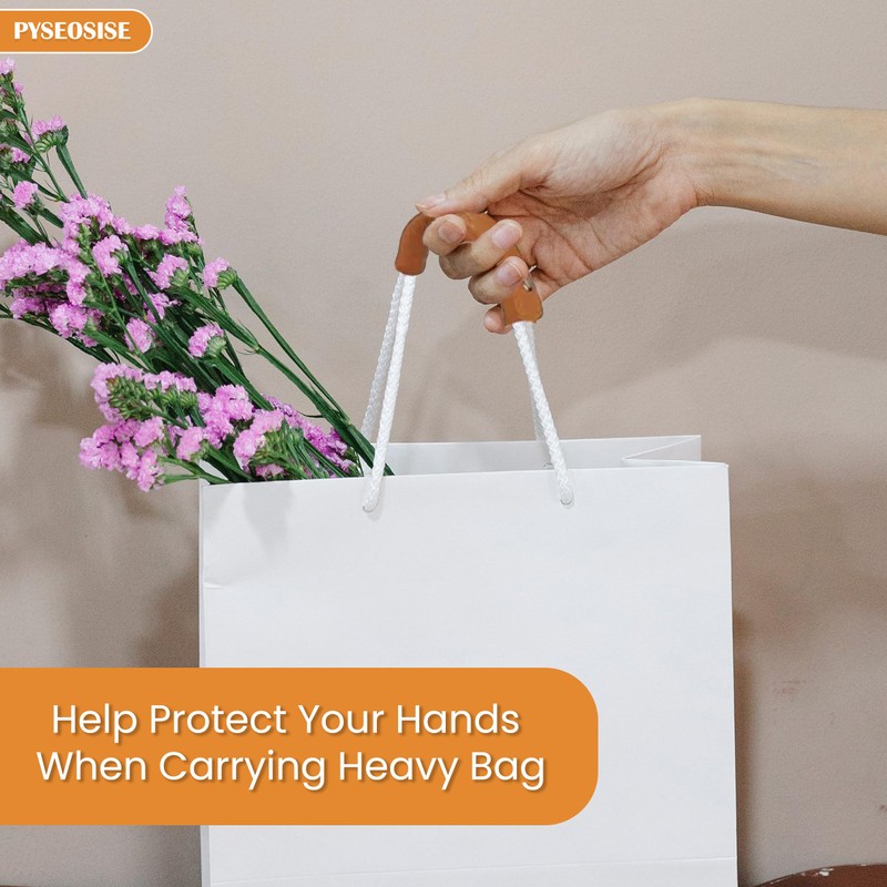 PYSEOSISE PU Leather Handle Grip Protectors, 8 Pcs Handbag Handle