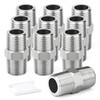 TAISHER 10PCS 304 Stainless Steel New Hex Nipple, 1/4" BSP