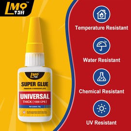 Ca Glue, Thick Super Glue for All Purpose, 2x30g Cyanoacrylate Glue for All Materials - Thick, Clear, Waterproof
