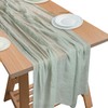 Cheesecloth Table Runner, Sage Green Cheesecloth Table Runner Rustic Gauze