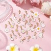 DanLingJewelry 50pcs White Enamel Charms Pendants Decorations with Lobster Clasps