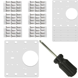 12 Piezas Bisagras para puertas de cocina, Placa De Reparación De Bisagras De Gabinete, Kit de Placa De Reparación De Bisagras Para Armarios, con Tornillos y Destornillador para Muebles, Estantes