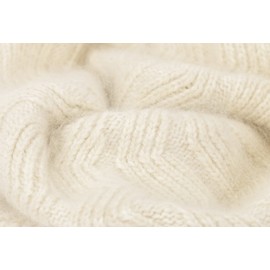 EASTER BARTHE Off-White Color Cashmere Beanie Hat for Women Winter Slouchy Chunky Knit Beanie Stocking Ski Hat