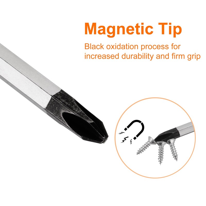 sourcing map 2pcs PH2 Phillips Screwdriver #2 8.9" Magnetic Demolition
