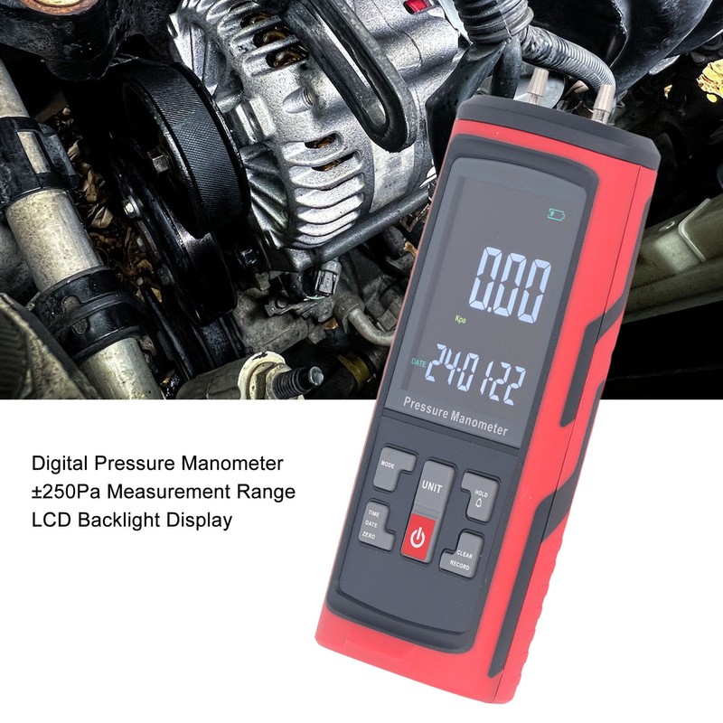 Digital Manometer Pressure Differential Pressure Gauge Air Pressure Tester with