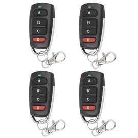 Bkiyougo 4Pcs 433mhz remote, garage remote control key fob, garage door opener remote, universal wireless Copy remote control keychain RF Transmitter for Garage Door Electric Gate