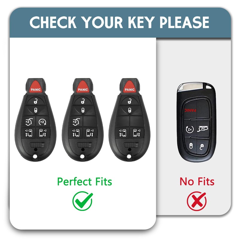 WORCAS for Dodge Key Fob Cover,No Cap TPU Smart Cover