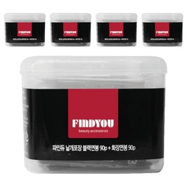 Partner_Reference Findew individually packaged black cotton swab 90p + cosmetic swab 90p 5 sets / 파인듀 낱개포장 블랙면봉 90p+화장면봉 90p 5세트