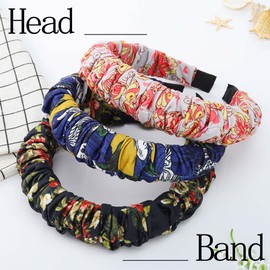Firuilo Boho Headband Pearl Twist Hair Bands Sequin Woven Lace Hair Hoop Gentle French Spring Head Bands for Women(2Pcs) (Type E)