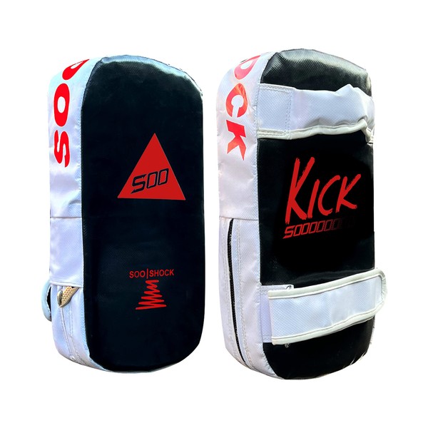 Kids & Adult Strike Kick Pads Kicking Shield Coaching Kick Boxing, UFC MMA, Martial Arts, Karate, Taekwondo, Punching, Foot, Knee and Elbow Target Focus Pad Mitts (Red/Black)