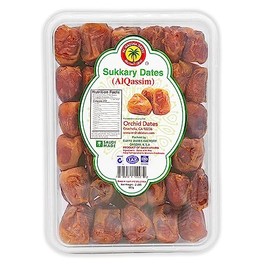 Al Madinah Sukkary Dates (Alqassim) – “Premium” Large All Natural Grown fruit - Whole Dates, Non-GMO Verified, Good Source of Fiber, Naturally Sweet Fruit Snack, Perfect for On the Go - Al Madinah Sukkary Dates Whole box - 2 lb