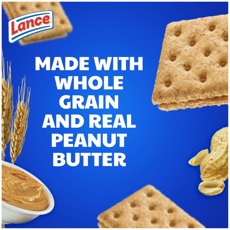 Lance Sandwich Crackers, Made with Whole Grain Crackers, Peanut Butter,