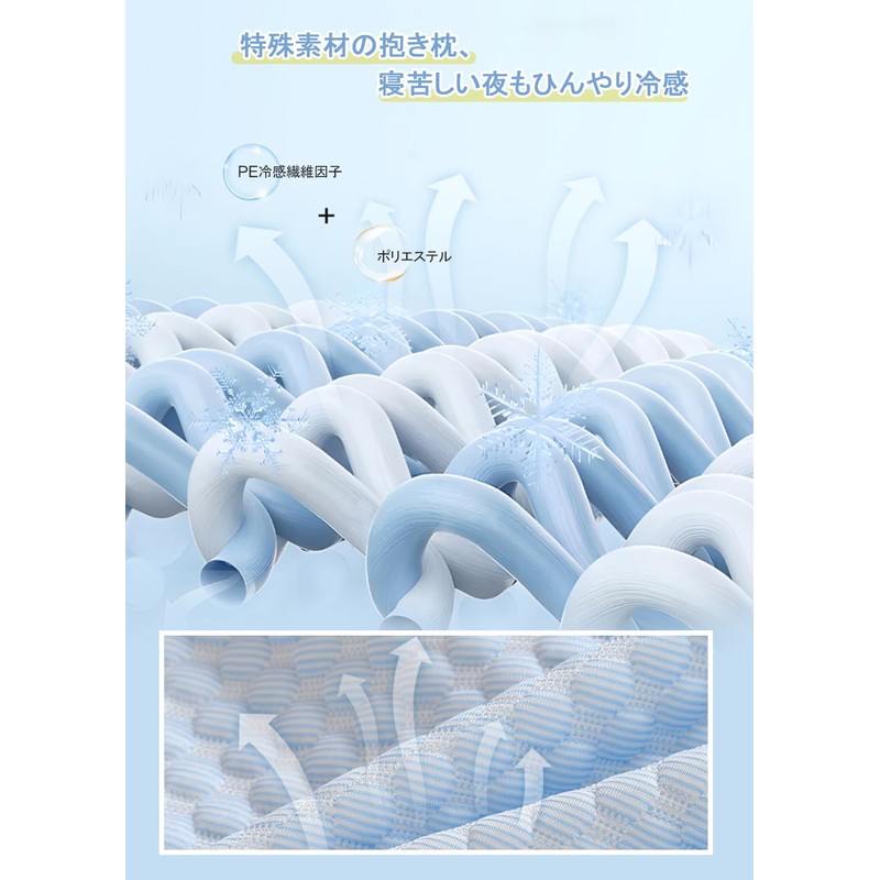 Cool Touch Cooling Body Pillow, Cylindrical Pillow, Cylindrical Shape, 15.7