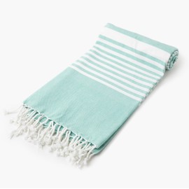 Organic Cotton Turkish Beach Towels So You'll Be Dry in No-Time - Sand Resistant Beach Towels for Fun Adventures - Turkish Blanket - Great Sand Free Beach Towel - Turkish Bath Towel - 71"x37" (Teal)