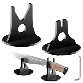 Cosmos Knife Display Stand - Acrylic Desktop Single Knife Display Stand Holder Desk Rack for Blade Collection Protection in Home Kitchen Cabin Décor (Black)