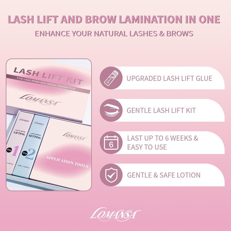 Lomansa Lash Lift Kit, Eyelash Perming Kit, Brow Lamination Kit,