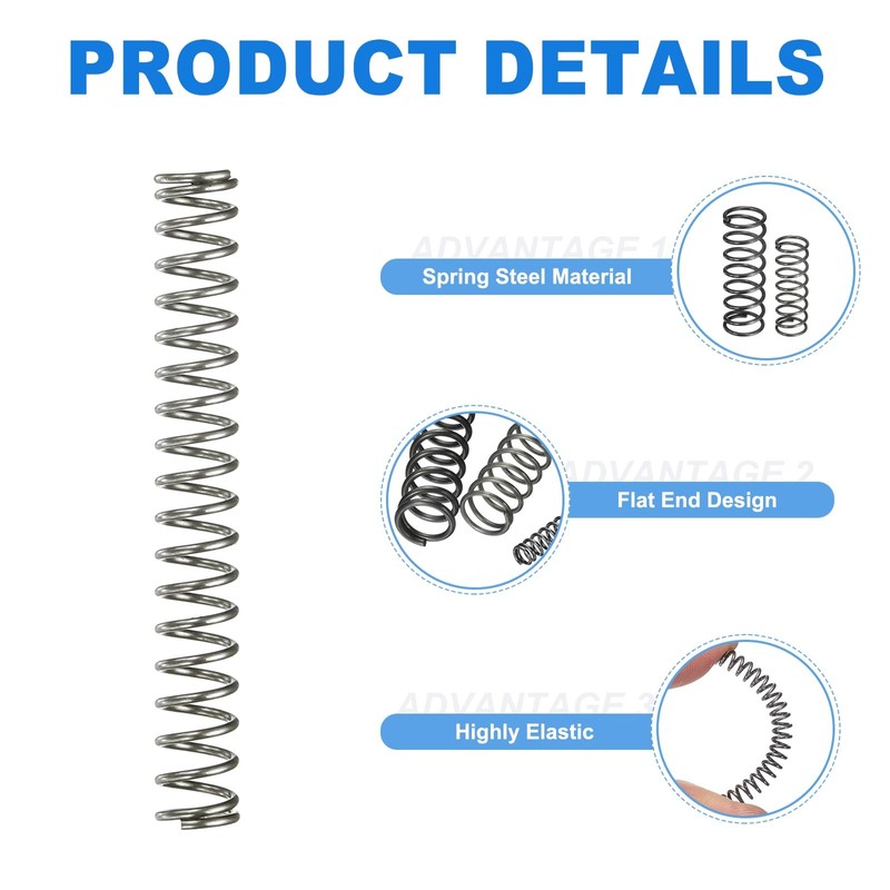 sourcing map 10Pcs Compression Spring, 4mm OD, 0.5mm Wire Size,
