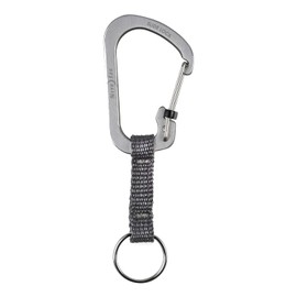 Nite Ize Llavero SlideLock, mosquetón de bloqueo de aluminio con cincha, acero inoxidable