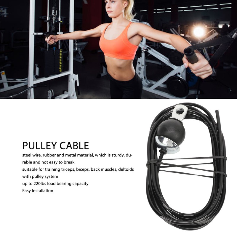 Pulley Cable Steel Wire 5mm Thick 220.5lb Load Bearing Easy