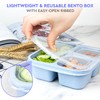 Globright Snack Box Containers 4 Pack, 3 Compartments Bento Box