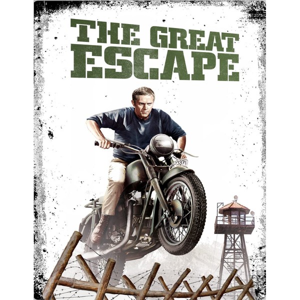 Tin Sign Vintage Retro Man Cave Bar Pub Shed Novelty Gift Aluminium Metal Tin Wall Décor Sign - The Great Escape Steve McQueen War Movie inspired