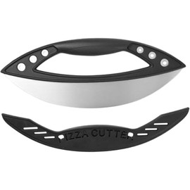 GIUSOBG Pizzaschneider Wiegemesser 29cm Pizzamesser mit Klingenschutz Geeignet zum Schneiden von Pizza Edelstahl Pizza Pizzaschneider Pizzaschieber Cutter Gemüse, Nüssen und Anderen Lebensmitteln