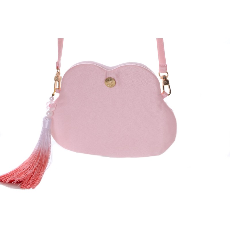 LB-7117-1 Pink Strawberry Rabbit Hanfu Bag Chinese Purse Embroidered Women's