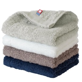 Imabari Towel, Face Wash Towel, Set of 4, Mofutto Hand Towel, Towel Handkerchief, Thick, Fluffy, 100% Cotton, Made in Japan (All Colors Set (1 Piece of Each Color))