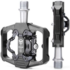 GEWAGE Bicycle Pedals Binding Pedals Single Sided Flat 3 Bearings Non-Slip Aluminum 9/16" Black (GE-162)