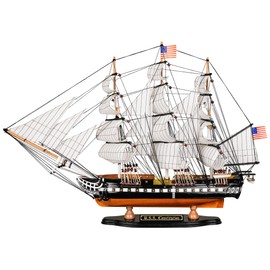 SAILINGSTORY Wooden Model Ship USS Constitution 1/140 Scale Replica Ship Model Sailboat Decor