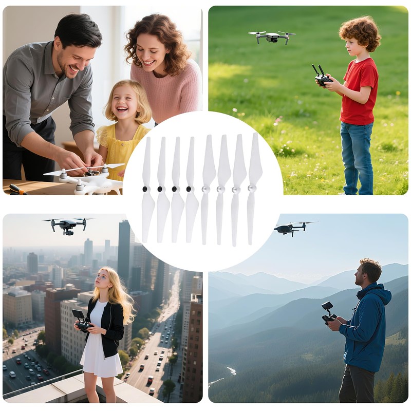 4 Pairs 9450 Self Tightening Drone Propeller(4CW+4CCW) Compatible with DJI