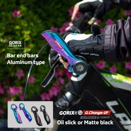 GORIX Gorix Bicycle Bar End Bar Aluminum Bar End (GX-Change-UP) End Bar [Ergo Design, Lightweight] Stylish, Cross Bike, MTB, Etc (Matte Black)
