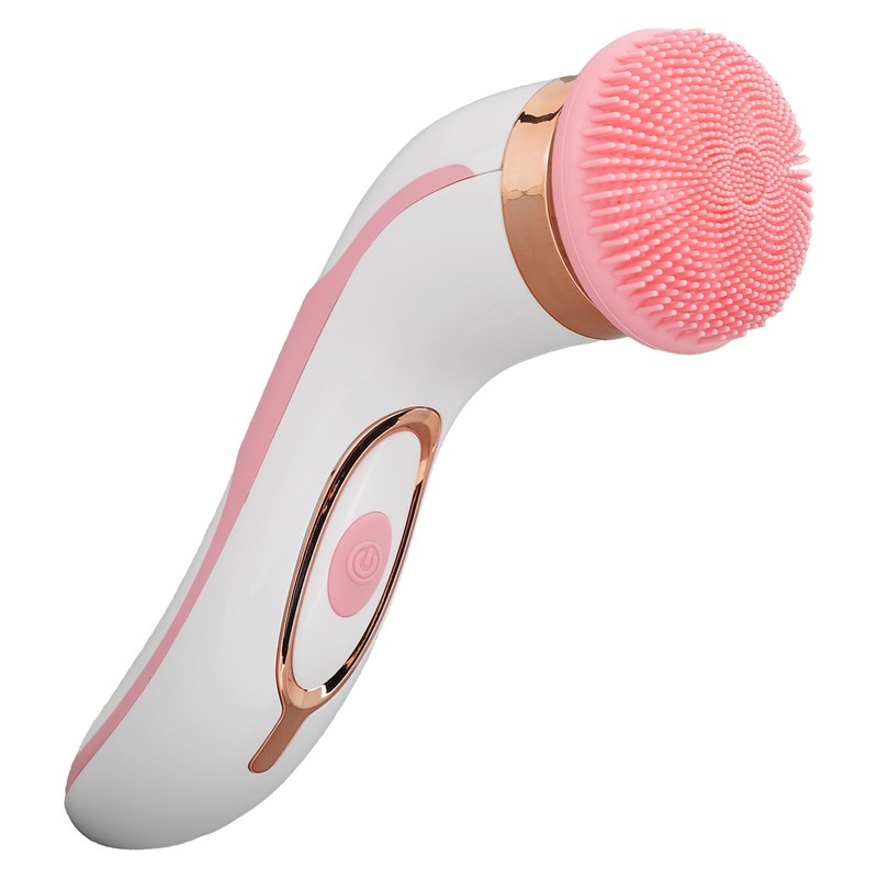 Electronic Facial Brush Reduce Fatigue Silicone Head Jadestone Roller Massaging