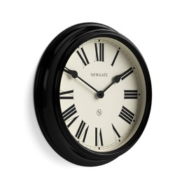 NEWGATE® Notting Hill Wall Clock | Large Classic Metal Clock | 17.5 inch | Gloss Black | Roman Numerals | Traditional Design Ideal for Kitchen or Living Room