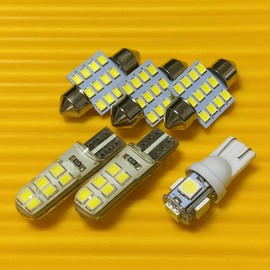 B21W Days Room Lamp, Small Lamp, License Plate Light, T10 LED, Set of 6, White Parts, Parts