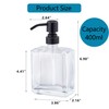 JINCROP 13.5Oz Glass Soap Dispenser, Clear Hand Soap Dispenser for