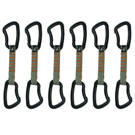Fusion Climb QDS11-9307-7BG-GRN-9307-7BG-AGR 6-Pack 11cm Quickdraw Set with Techno Zoom Green Bent Gate Carabiner/Techno Zoom Apple Green Bent Gate Carabiner Green, Green