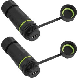 PENGLIN Pack of 2 M20 IP68 Waterproof USB Type-C Panel Socket, USB C Through Coupling Female to Female, USB 3.1 Type-C Outdoor Extension Adapter