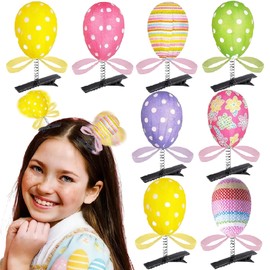 8PCS Easter Egg Hair Clip for Women Colorful Foam Easter Eggs Barrette Happy Easter Hair Hairpin Accessories for Home Spring Holiday Party Wear or Basket DIY (Easter - Egg)
