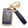 CACARLIKE for Land Rover Key Fob Cover with Leather Lanyard,