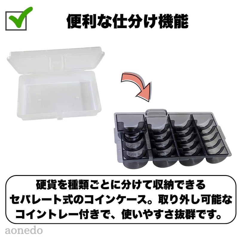 Coin Case, Separate, Made in Japan, Coin Holder, Convenient for