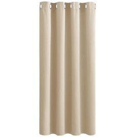 PONY DANCE Kids Blackout Curtain - Thermal Room Darkening & Energy Saving Blackout Curtain Eyelet Top Kitchen Panel for Girls' Room/Bedroom/Nursery, 52＂ by 54＂, 1 Pc, Biscotti Beige