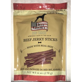 Old Glory Dog Treats, Proudly Made in The USA, 6 oz. (Beef Jerky Sticks Made with Real Beef)