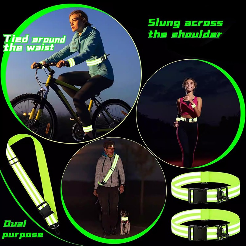 Reflective Taski, Set of 2, Reflective Belt, Improves Night Visibility,