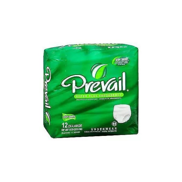 FIRST QUALITY HYGIENIC Prevail Incontinence Underwear Maximum Absorbency 2X-Large 12