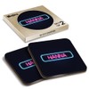 2 x Square Coasters - Neon Sign Design Hanna Name