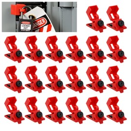 CNQLIS Circuit Breaker Lockout Device,20Pcs for 120/277 Clamp-on Electrical Single Pole Breaker Lock Out Tag Out Kit, Medium