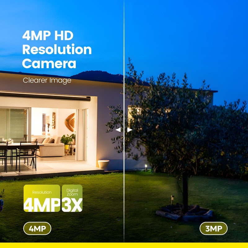Little elf Outdoor Camera, 4MP Camera Surveillance Exterieur with 360°