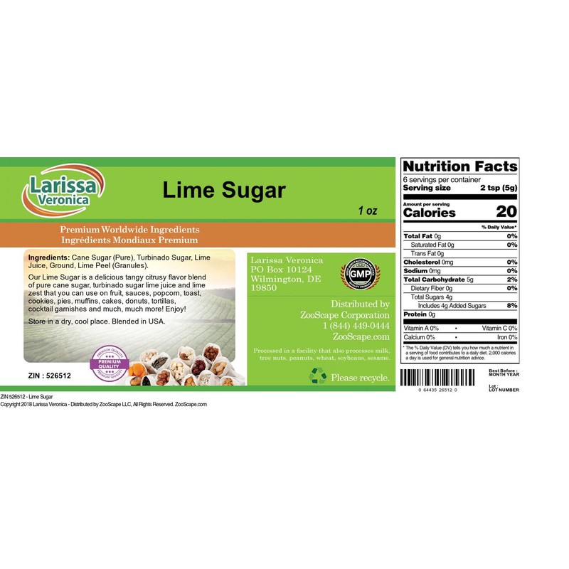 Lime Sugar (1 oz, ZIN: 526512)